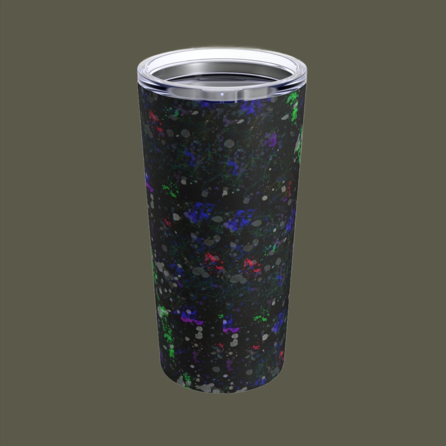 20oz Tumbler - Green Lightening Splat Design 7706