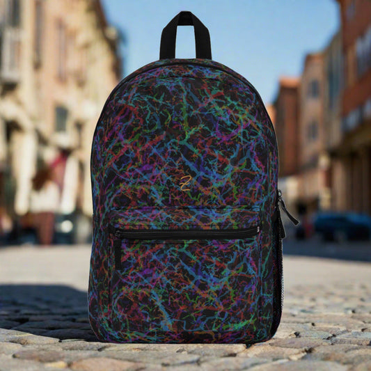 Light Backpack - Dark Rainbow Lightening Design 7712