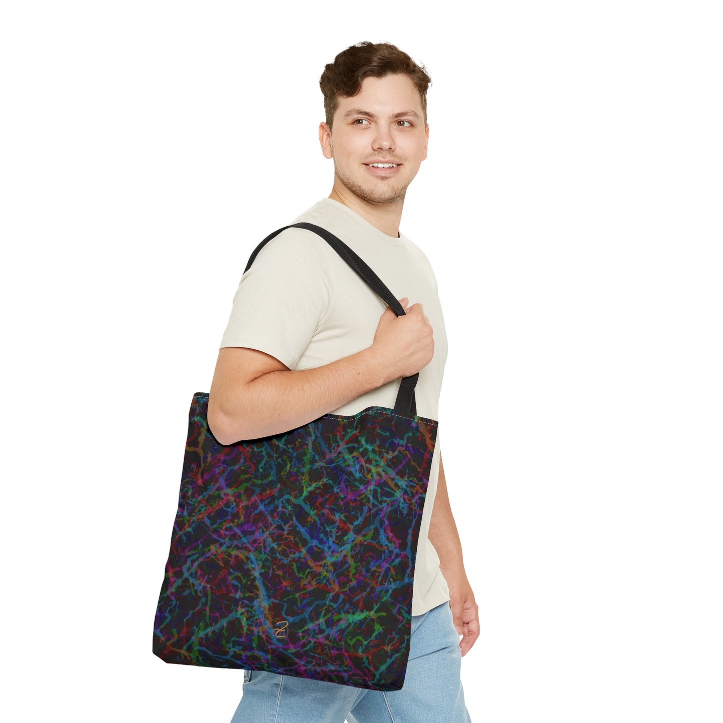 Dark Rainbow Lightening Tote Bag - Design 7712