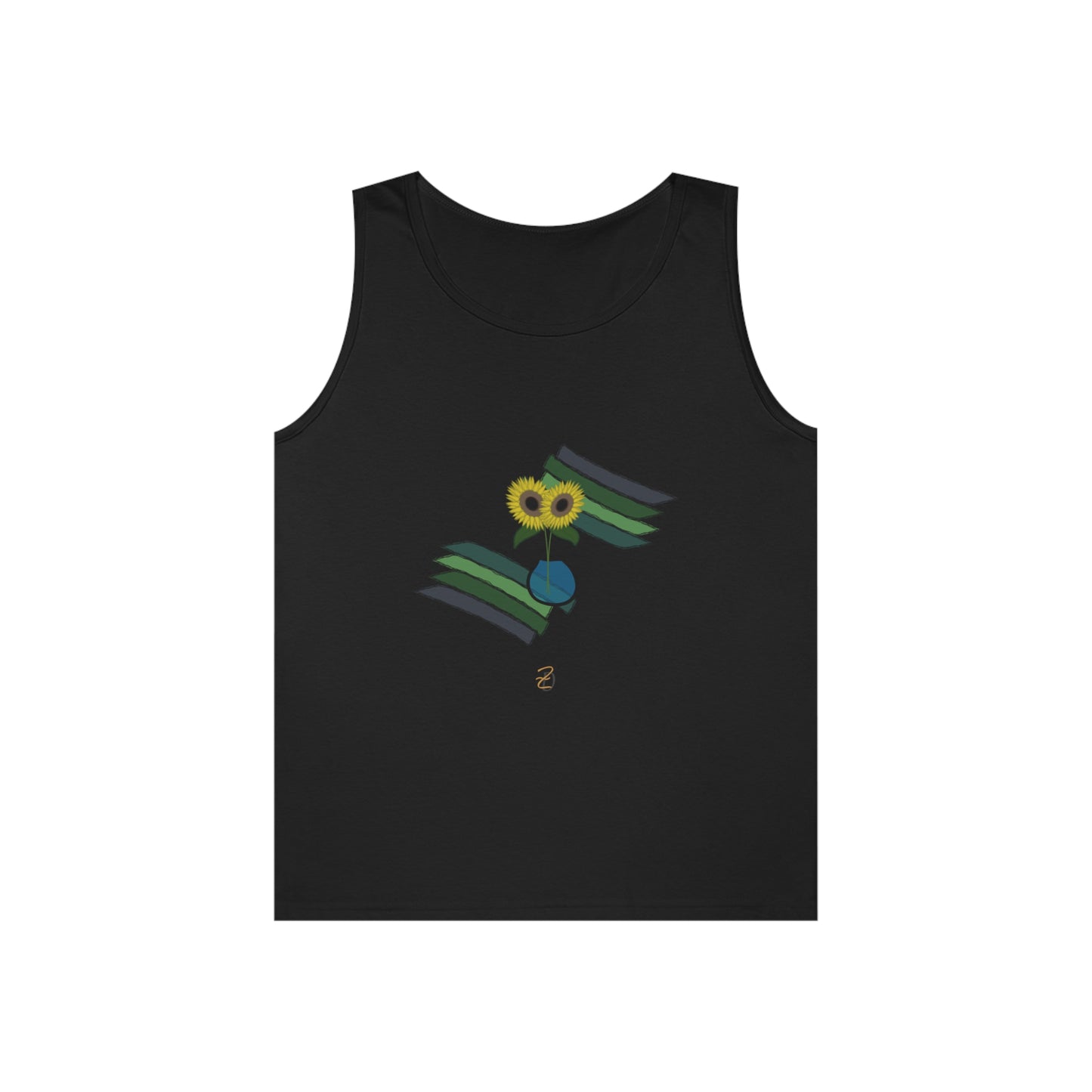 Sunflower Guitar Vase Unisex Tank Top - Design 7702