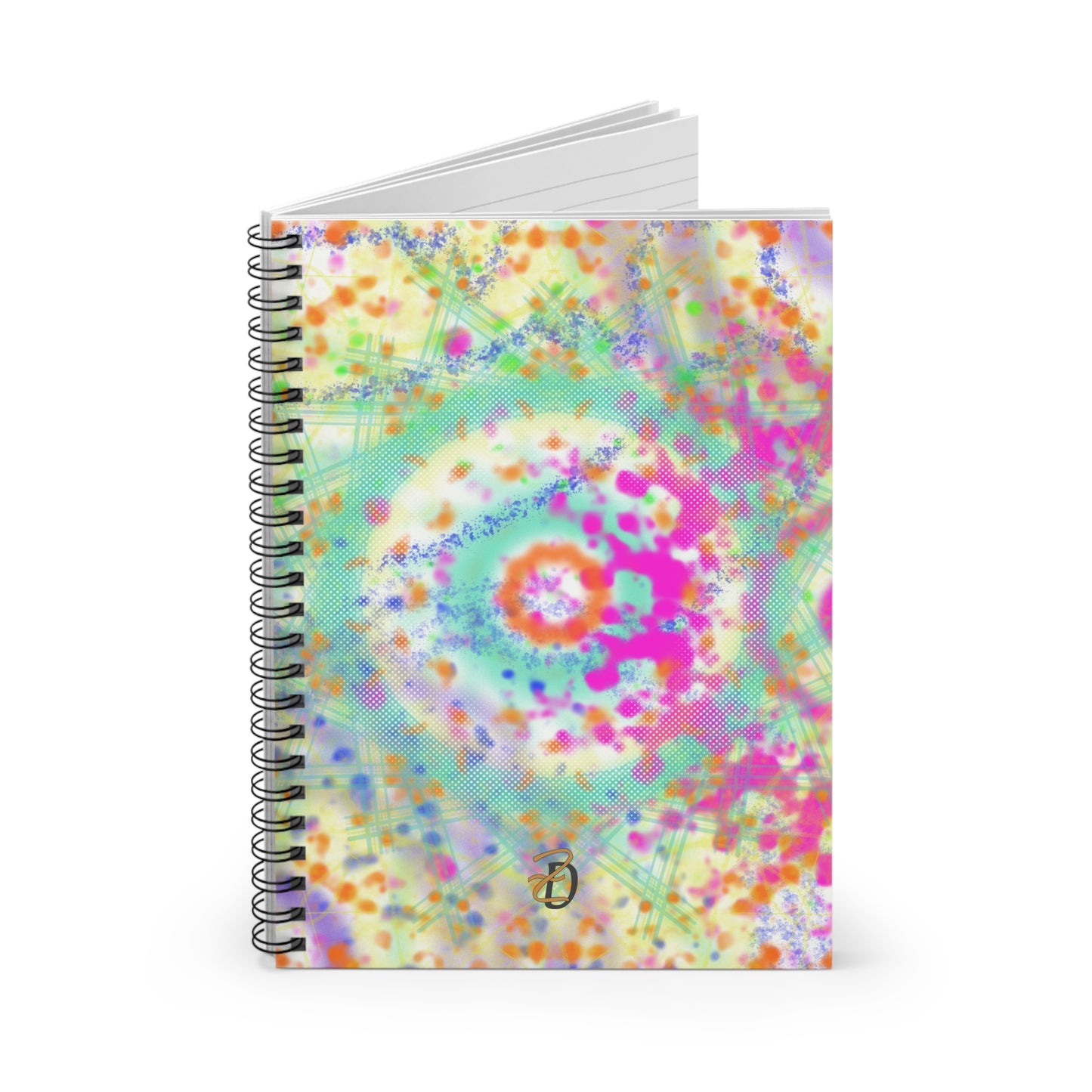 Digital Dye Splat Ruled Spiral Notebook - Design 7710