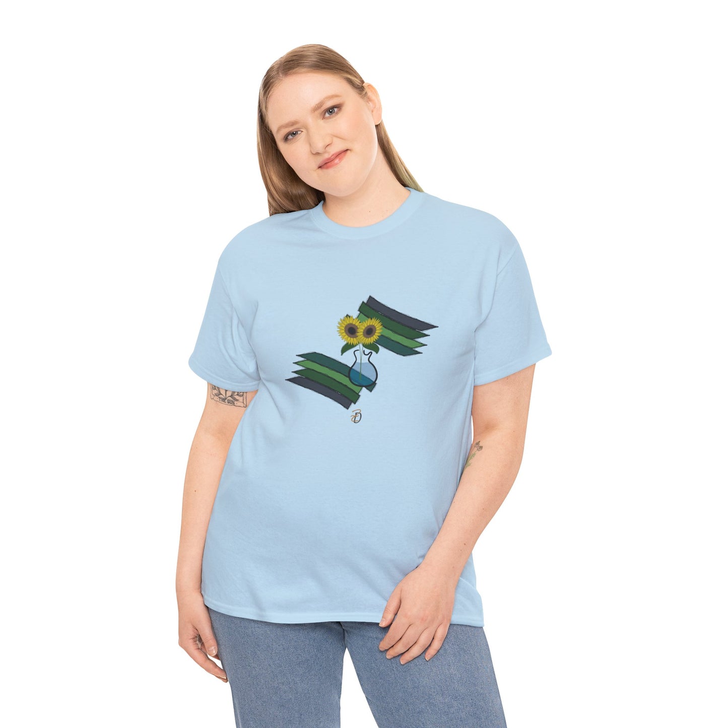 Unisex T-Shirt - Sunflower Guitar Vase Design 7702