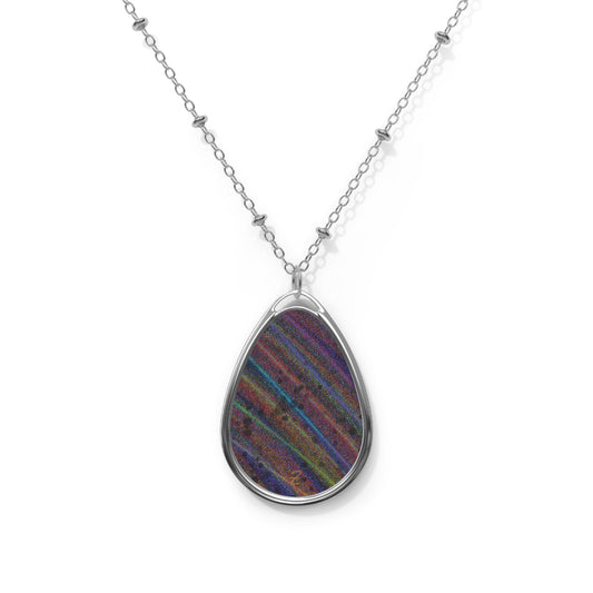 Static Rainbow Oval Necklace - Design 7718