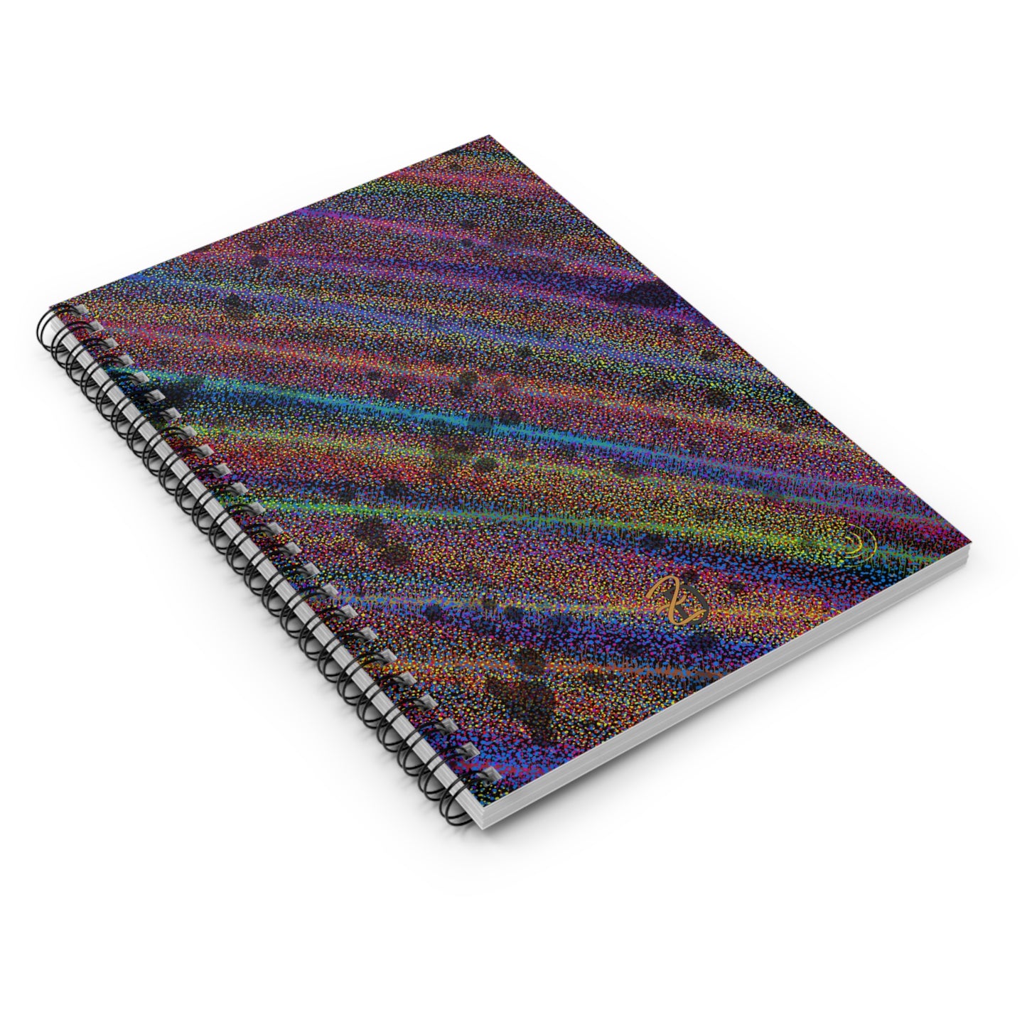 Static Rainbow Ruled Spiral Notebook - Design 7718