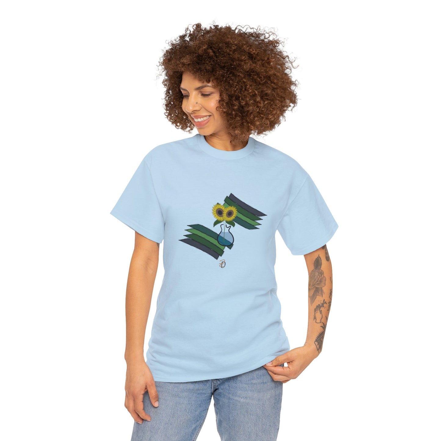 Unisex T-Shirt - Sunflower Guitar Vase Design 7702