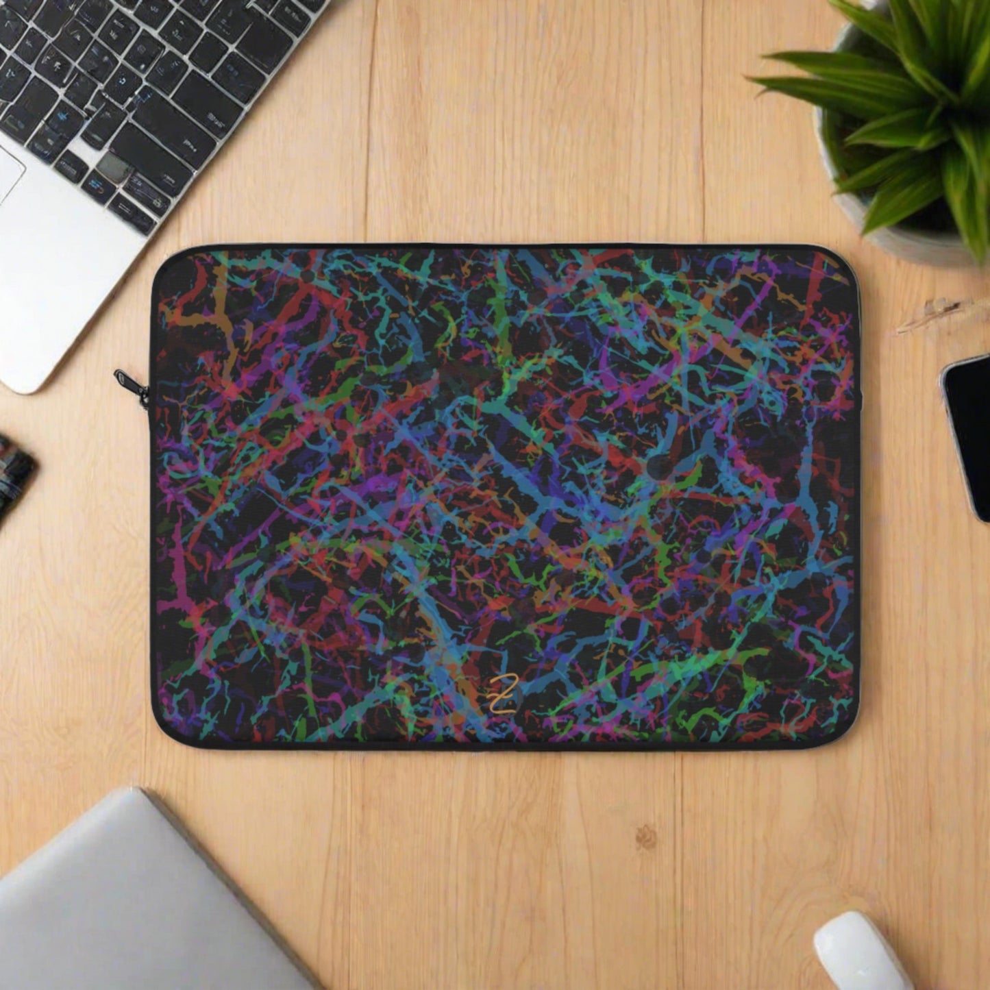 Laptop Sleeve - Dark Rainbow Lightening Design 7712