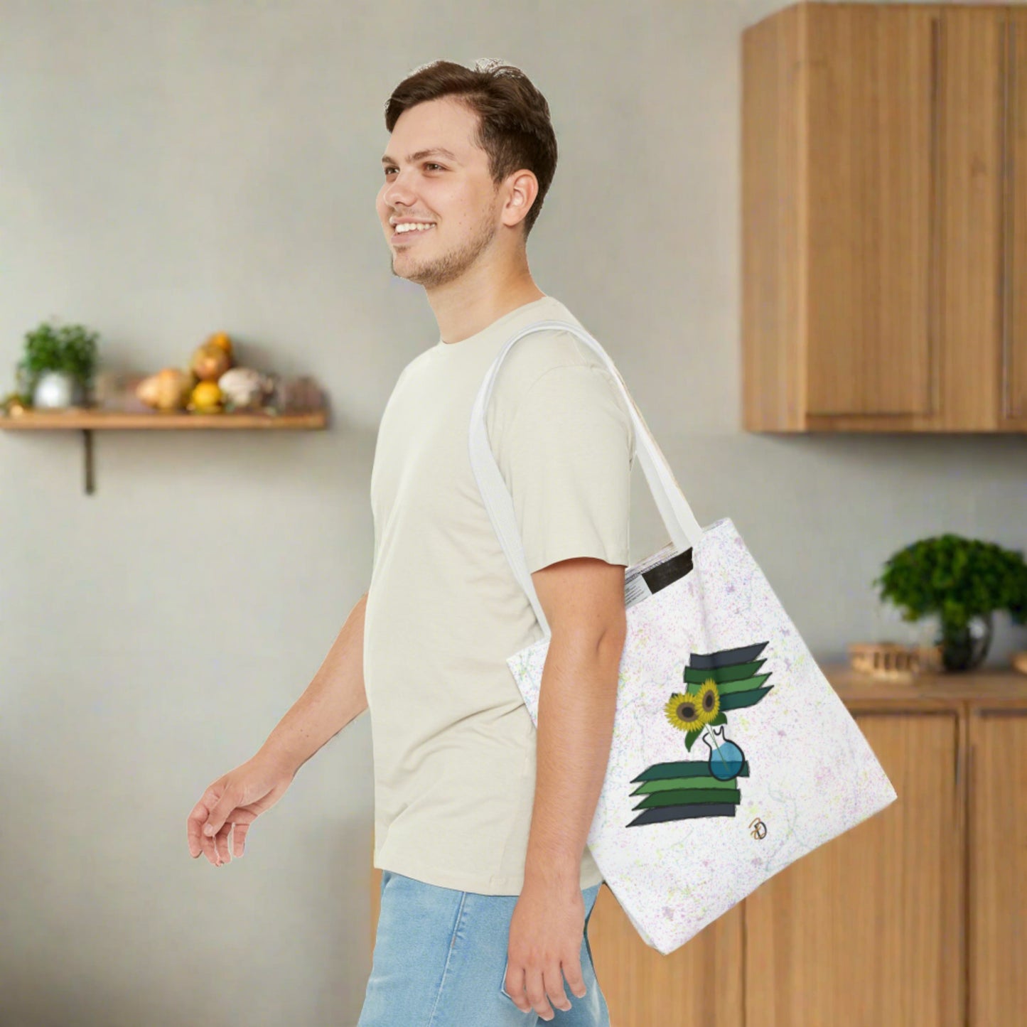 Tote Bag - Sunflower Guitar Vase Design 7702