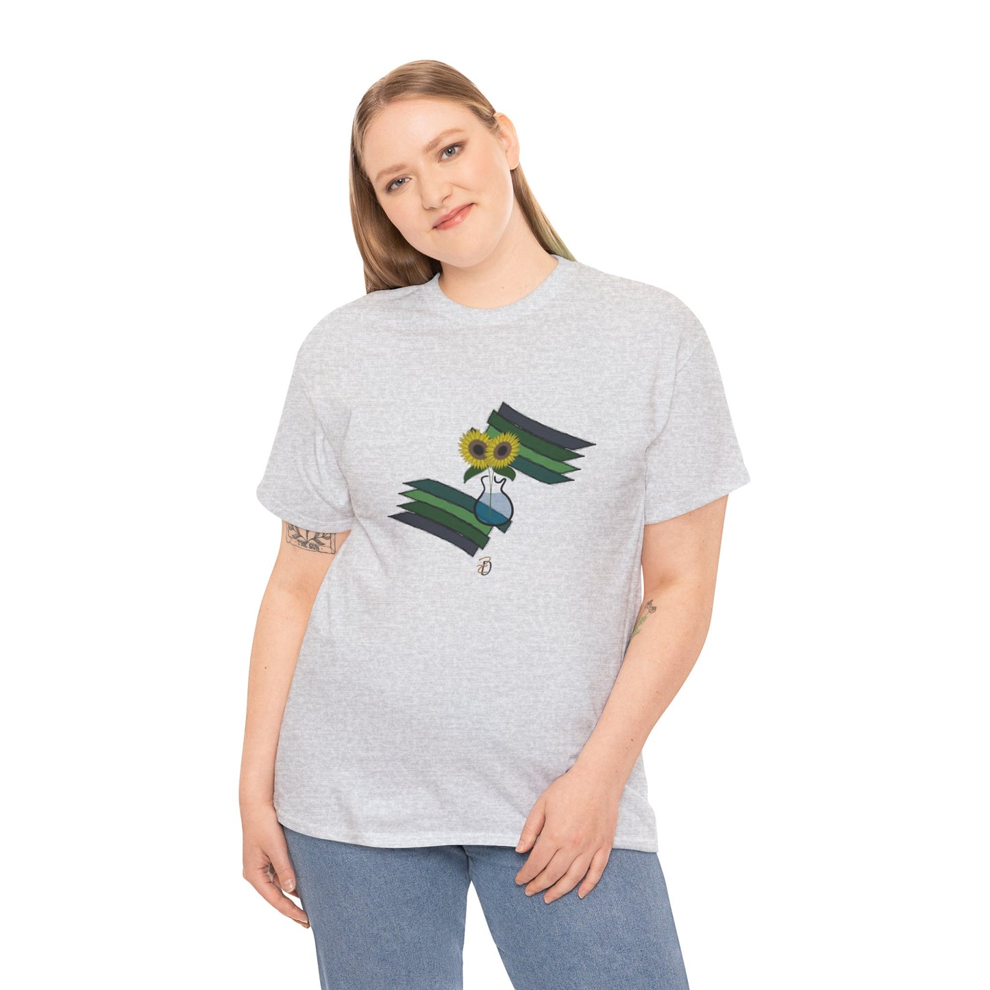 Unisex T-Shirt - Sunflower Guitar Vase Design 7702