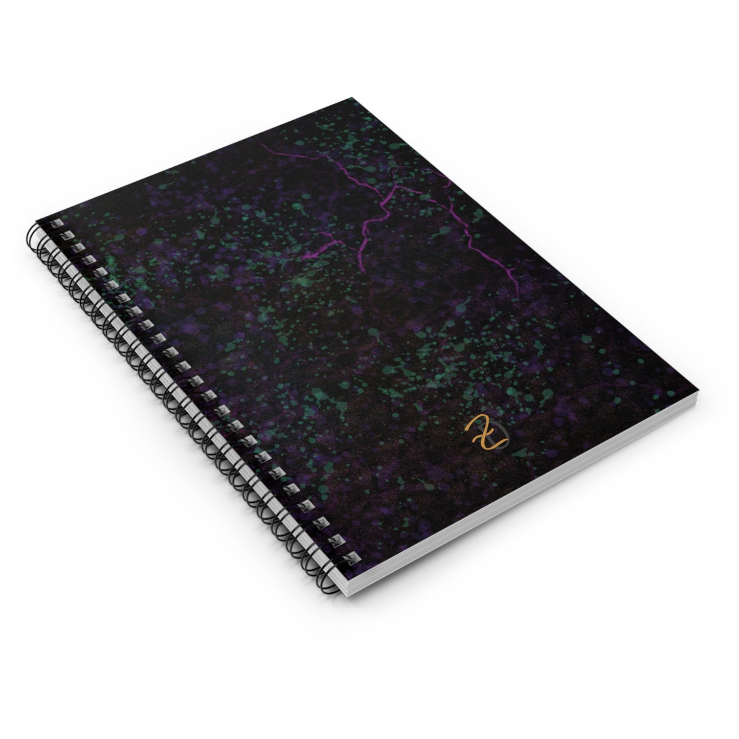 Digital Dark Chaos Ruled Spiral Notebook - Design 7711