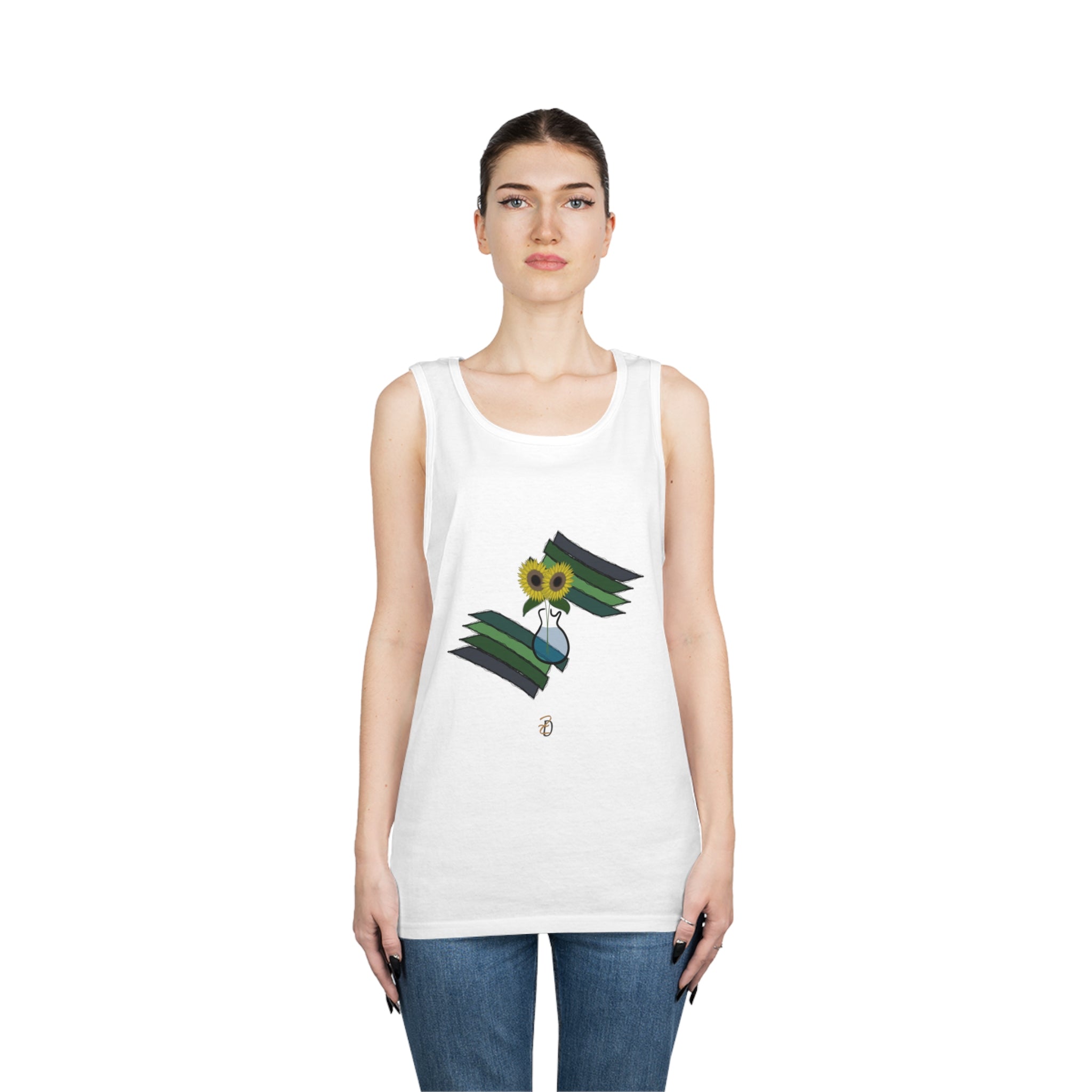 Sunflower Guitar Vase Unisex Tank Top - Design 7702 – Zaleski Designs