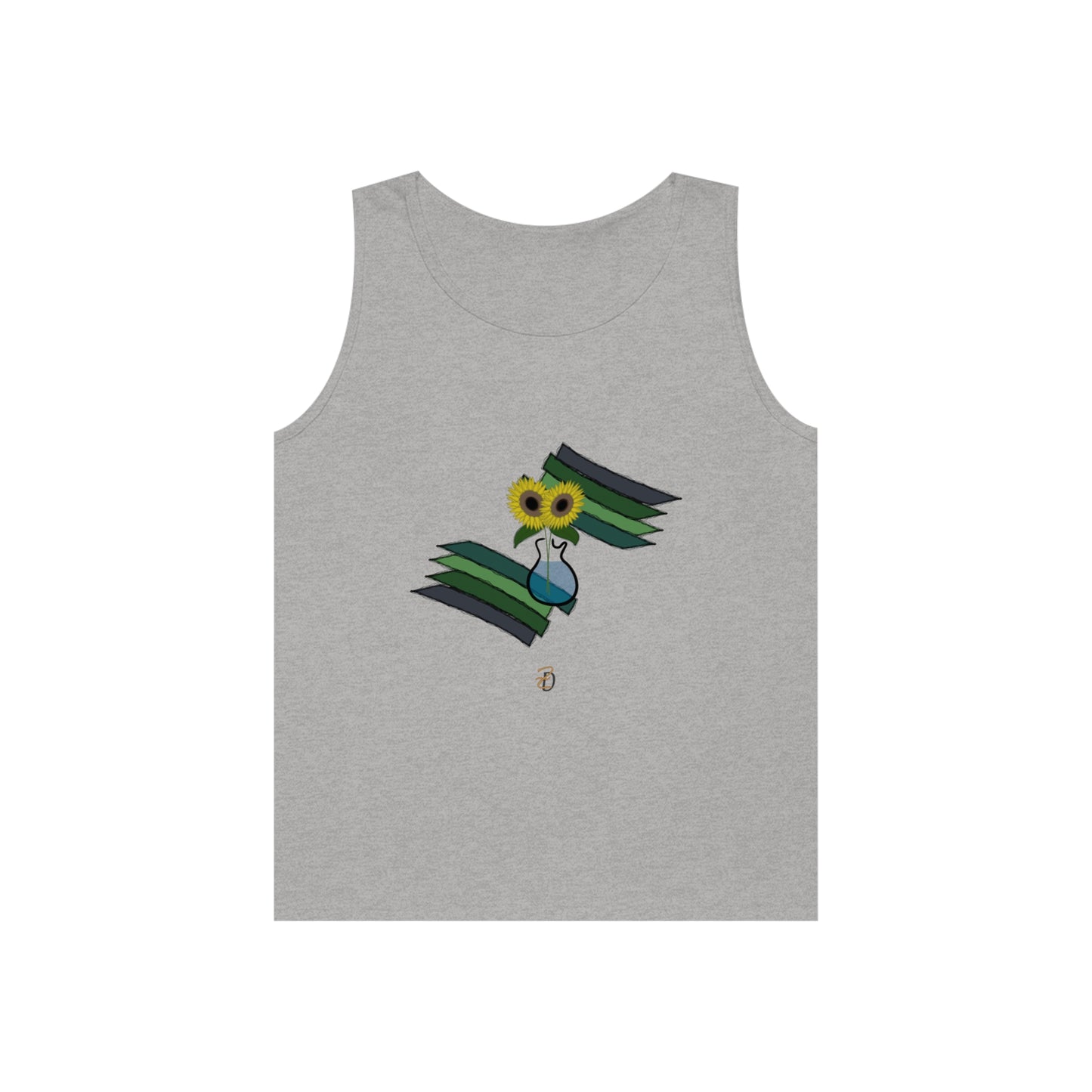 Sunflower Guitar Vase Unisex Tank Top - Design 7702