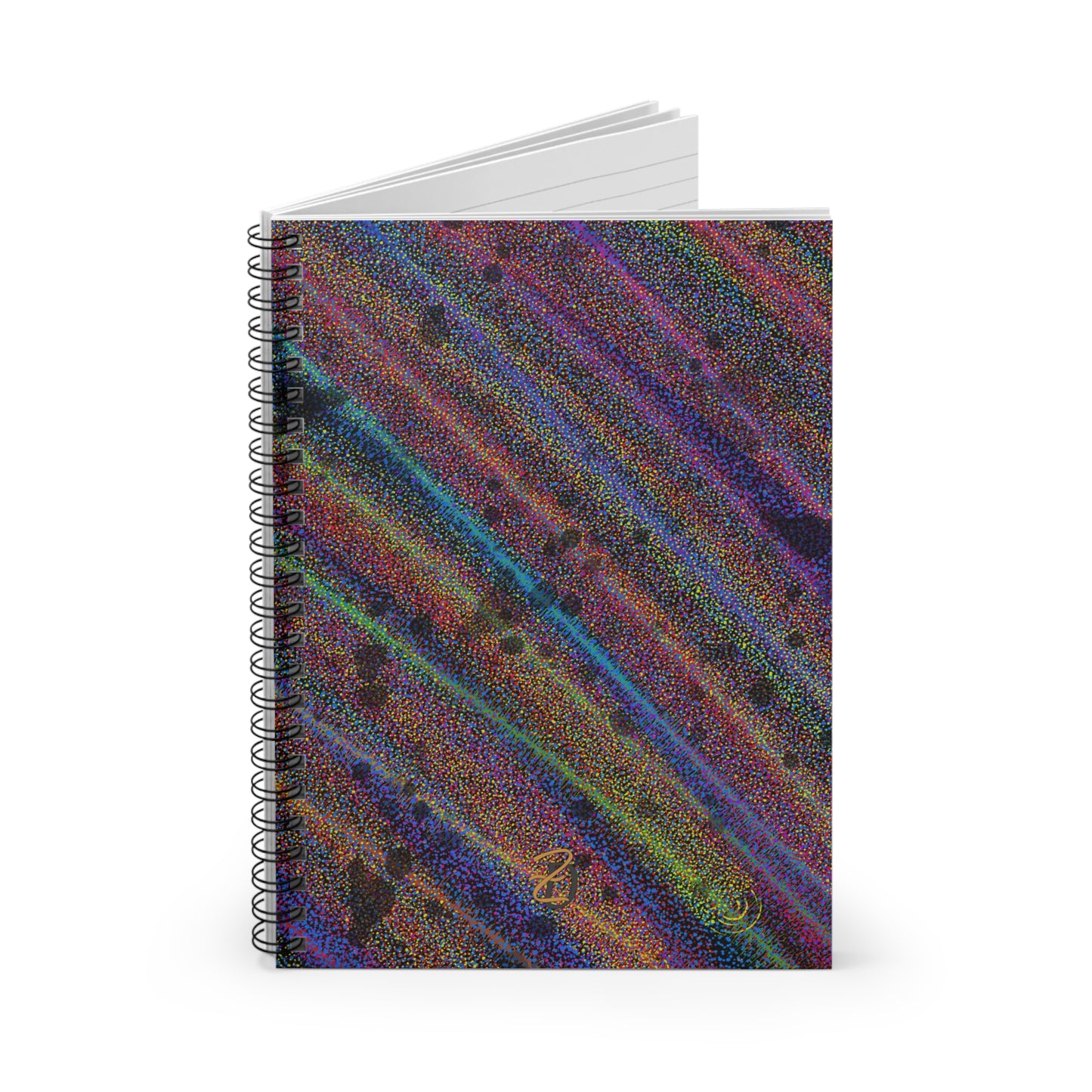 Static Rainbow Ruled Spiral Notebook - Design 7718