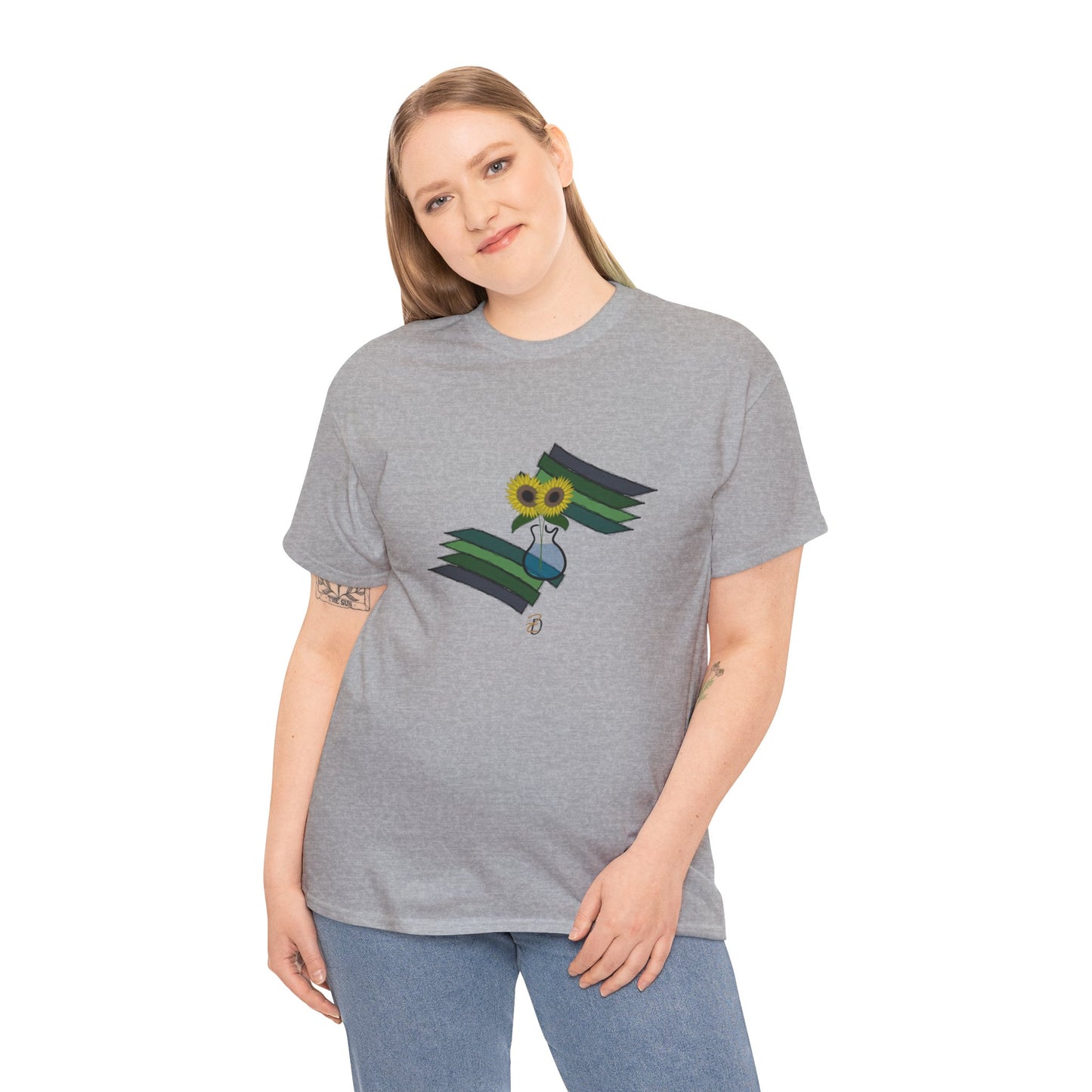 Unisex T-Shirt - Sunflower Guitar Vase Design 7702