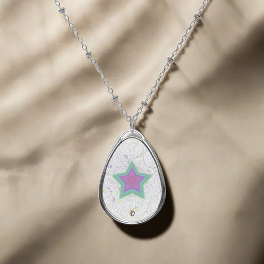 Lightening Star Oval Necklace - Design 7701