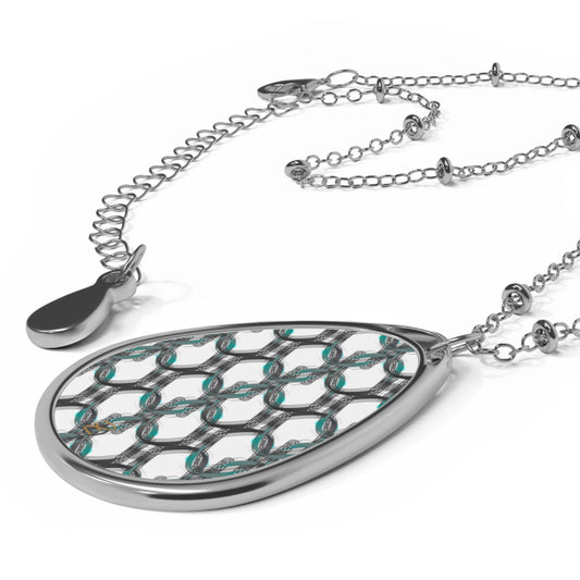 Digital Hoop Linked Oval Necklace - Design 7707