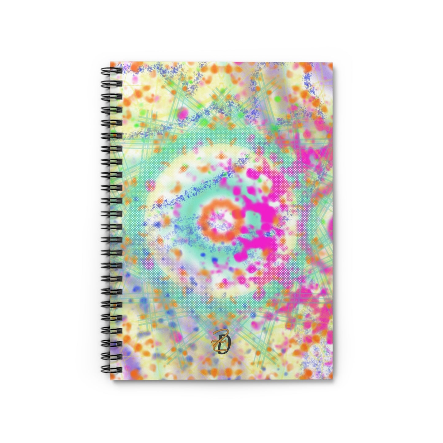 Digital Dye Splat Ruled Spiral Notebook - Design 7710