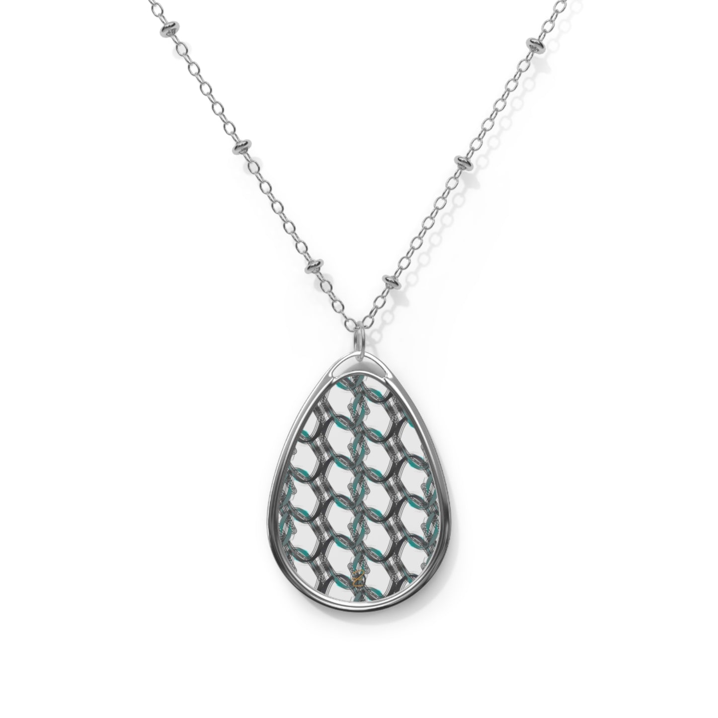 Digital Hoop Linked Oval Necklace - Design 7707