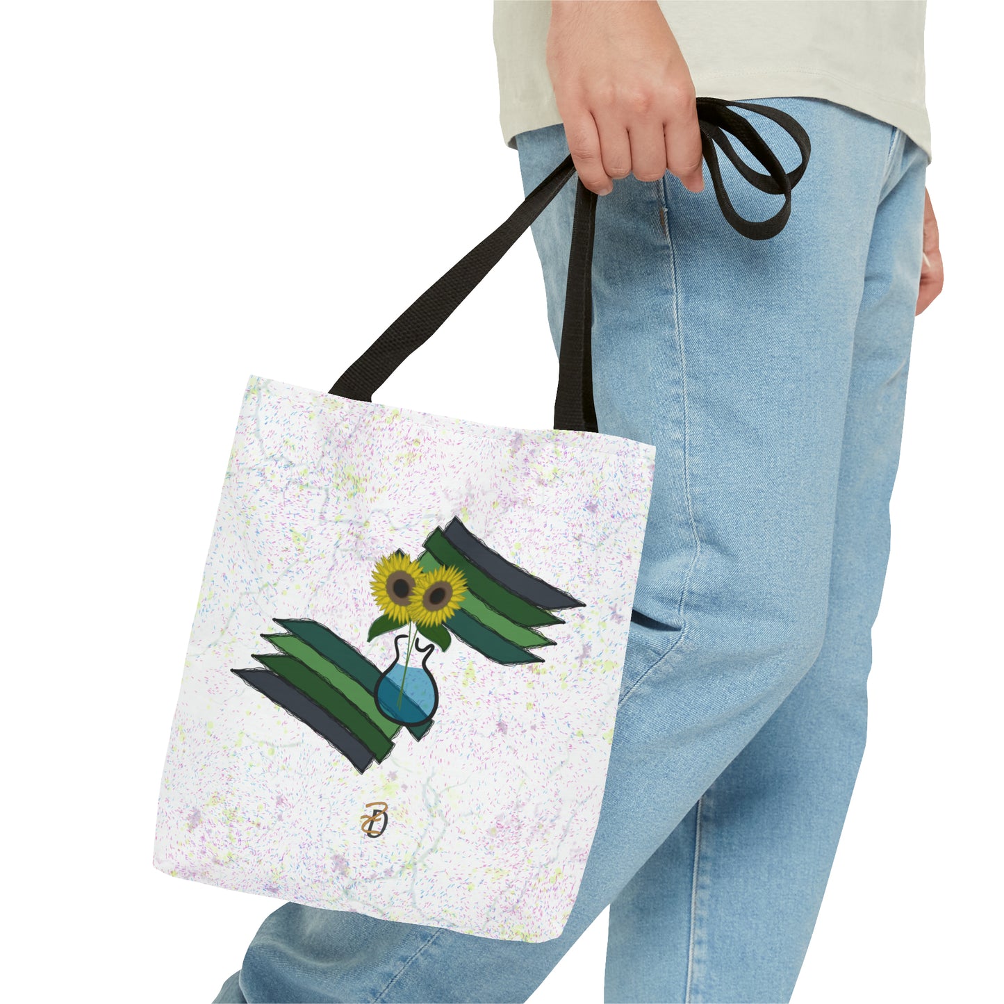 Tote Bag - Sunflower Guitar Vase Design 7702