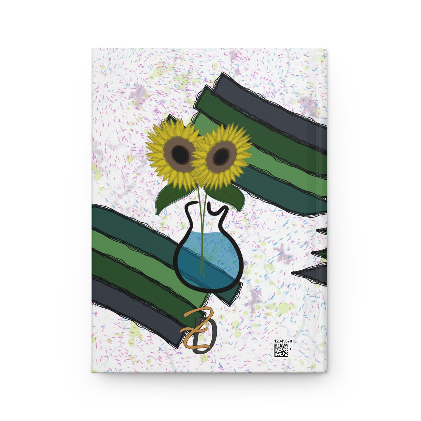 Sunflower Guitar Vase Hardcover Journal - Design 7702