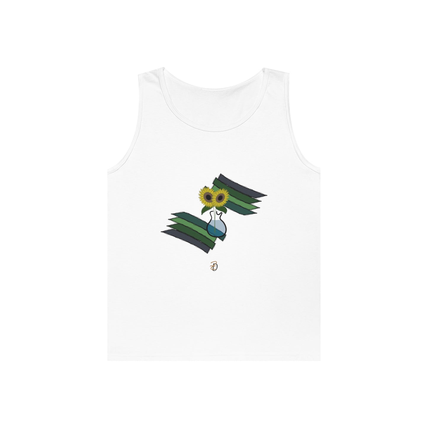 Sunflower Guitar Vase Unisex Tank Top - Design 7702