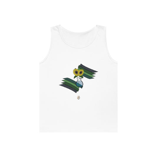 Sunflower Guitar Vase Unisex Tank Top - Design 7702