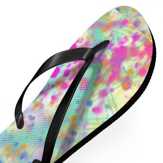 Digital Dye Splat Flip Flops- Design 7710