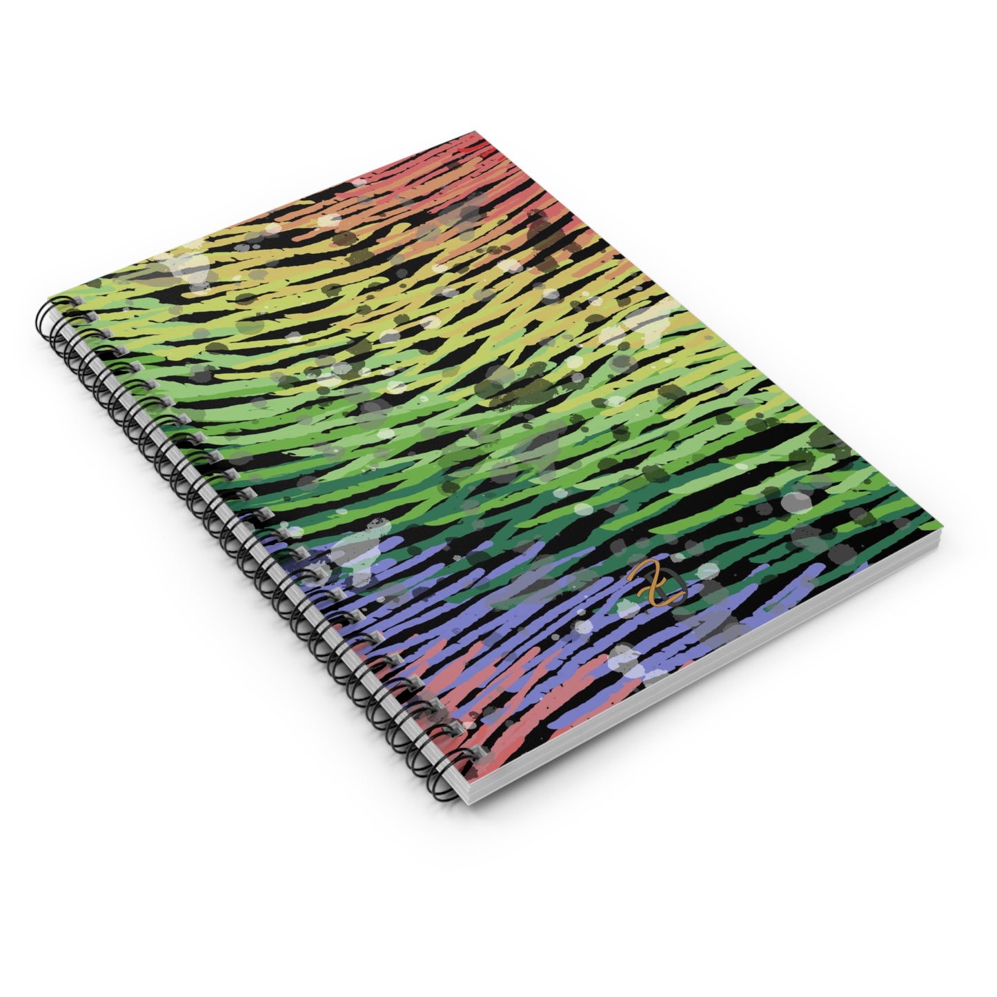 Nighttime Rainbow Ruled Spiral Notebook - Design 7717