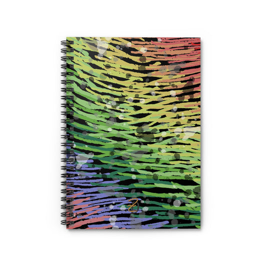 Nighttime Rainbow Ruled Spiral Notebook - Design 7717