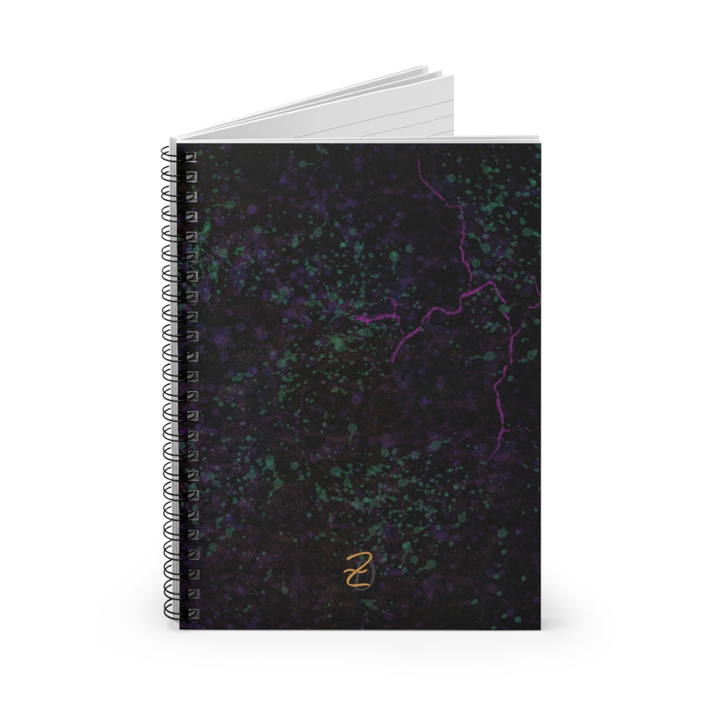 Digital Dark Chaos Ruled Spiral Notebook - Design 7711