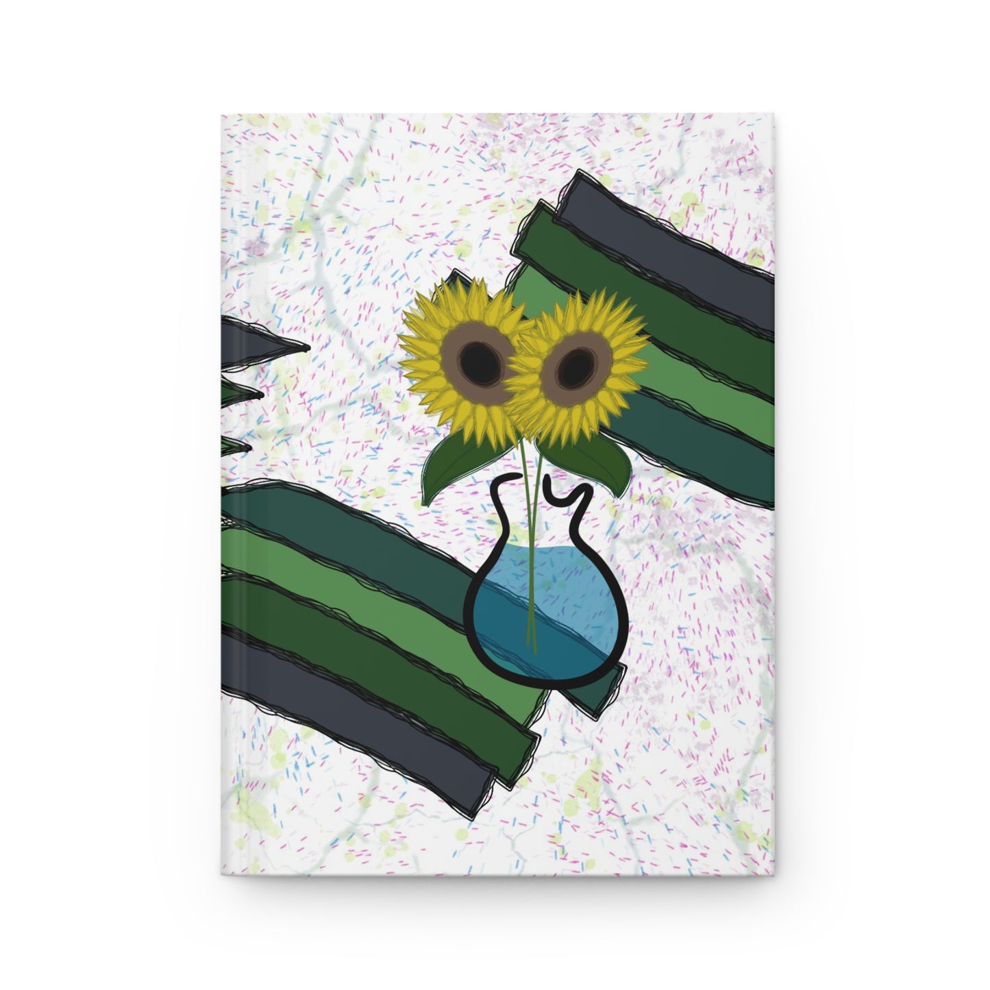 Sunflower Guitar Vase Hardcover Journal - Design 7702