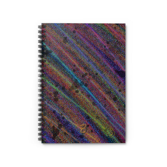 Static Rainbow Ruled Spiral Notebook - Design 7718