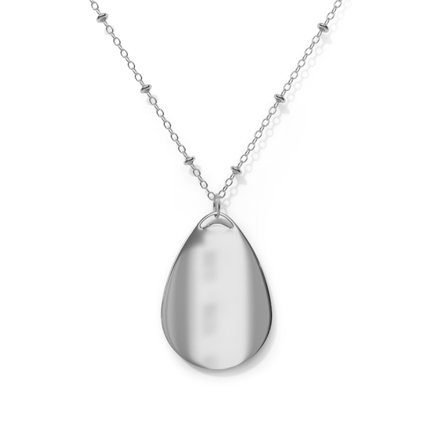 Digital Dark Splatter Oval Necklace - Design 7703