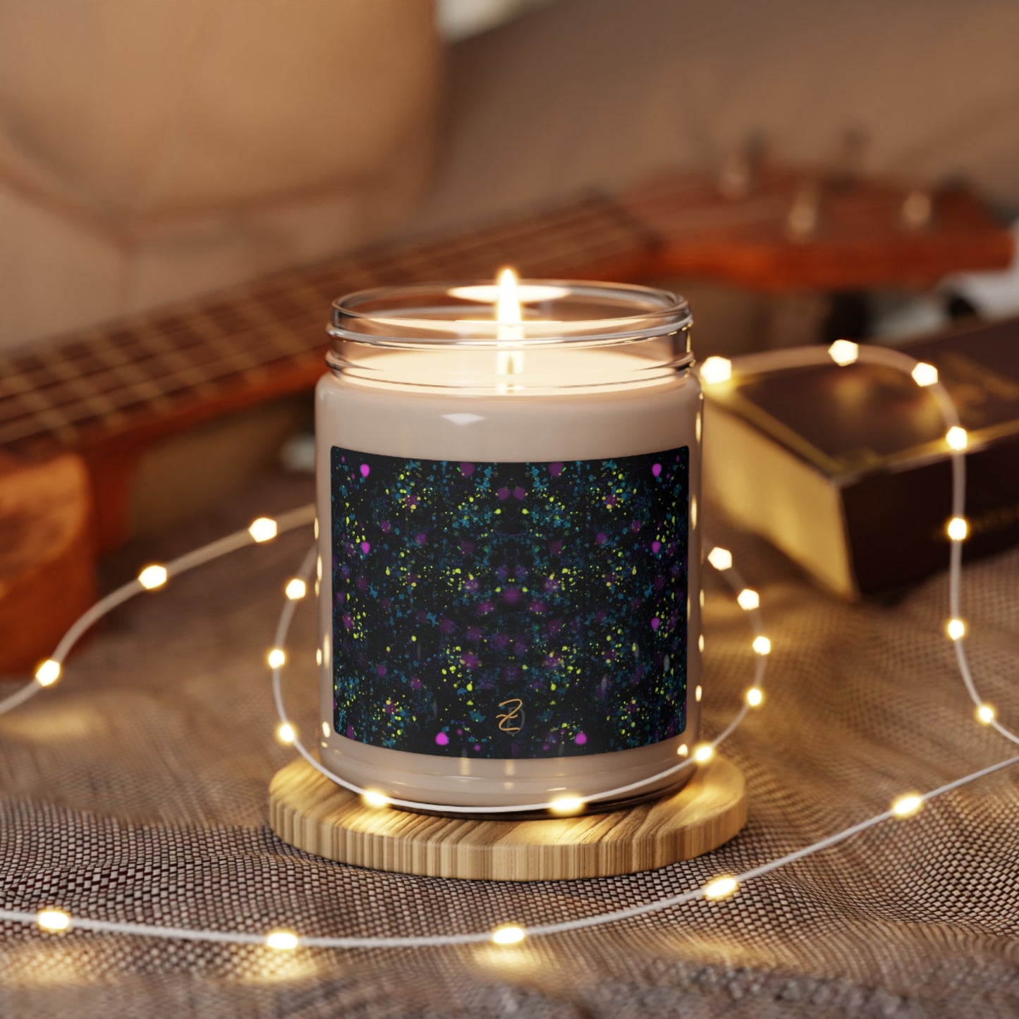 Dark Digital Splatter Soy Scented Candle 9oz - Design 7703