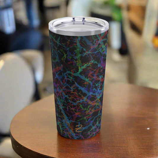 20oz Tumbler - Dark Rainbow Lightening Design 7712