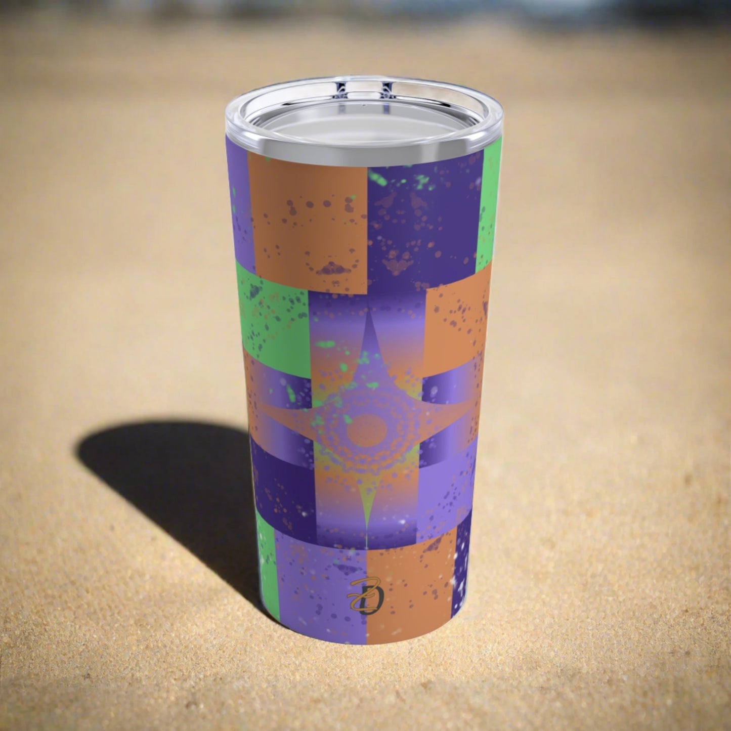 20oz Tumbler - Purple Star Splat Design 7705